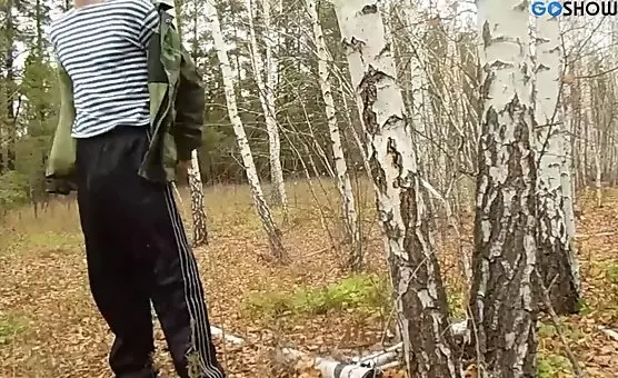 Outdoor Couple MILF and Young Stud Fucking Ends with Cumshots